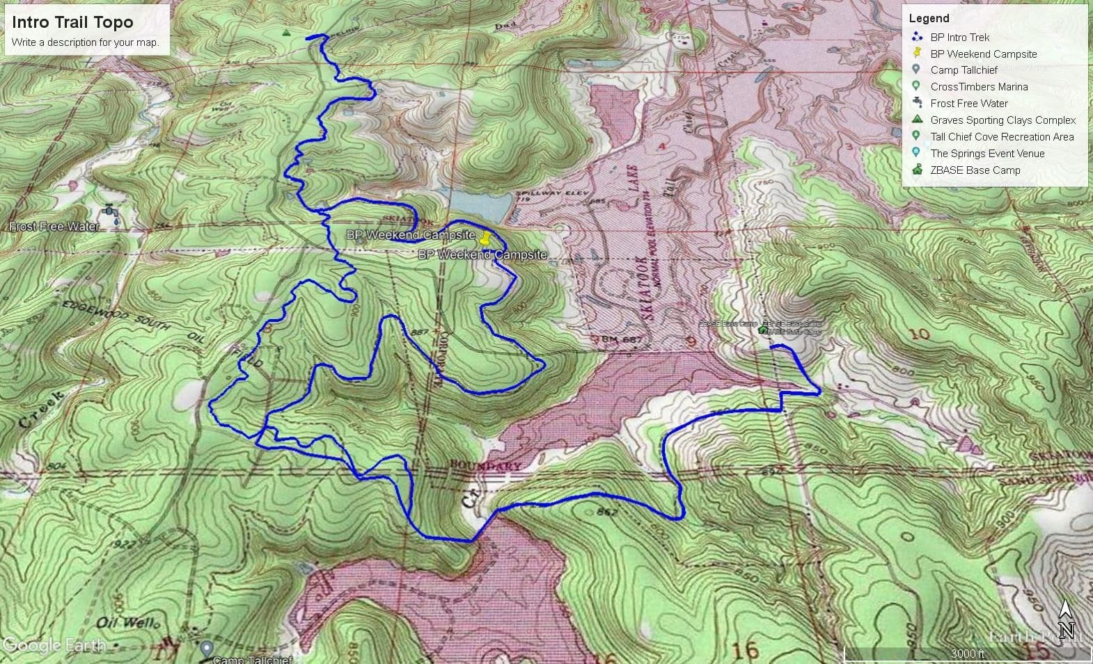 Topographic map of the ZBase Intro Trail